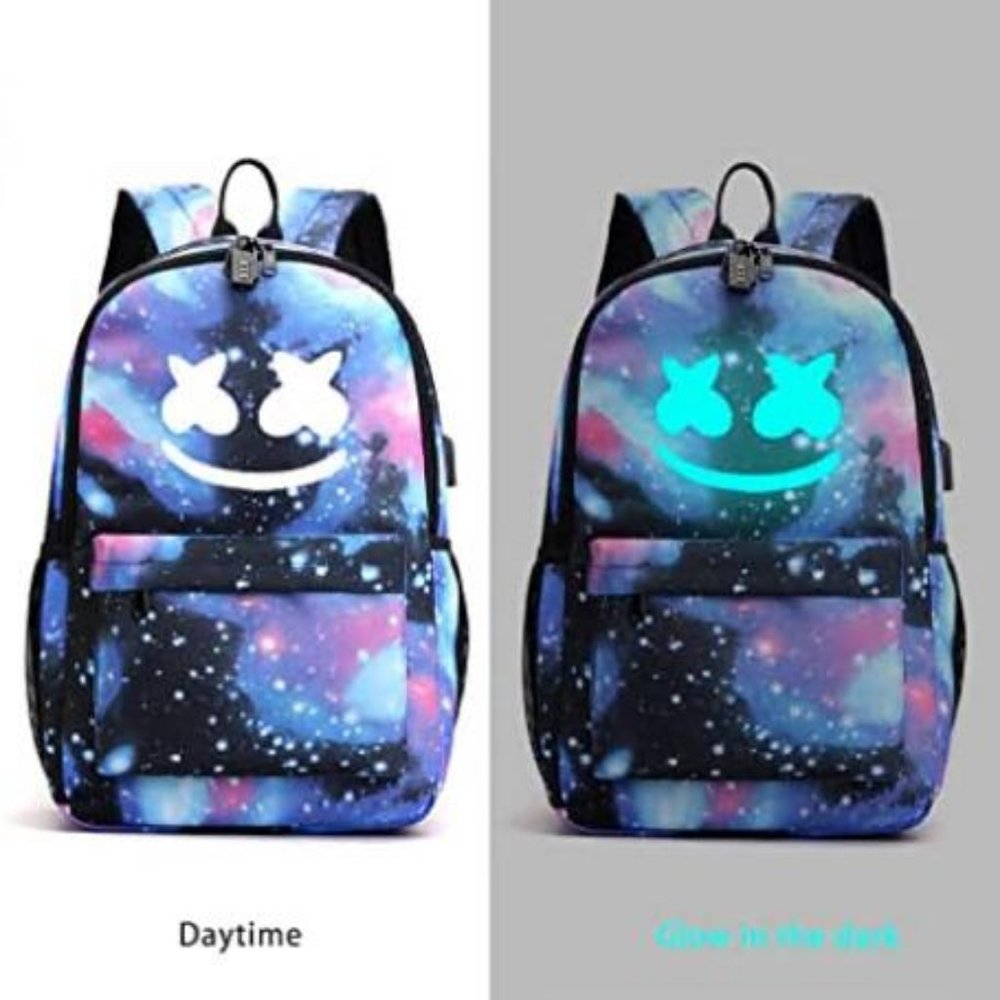 Smile Luminous Backpack USB Charging  Pencil Case - Picture 3 of 7